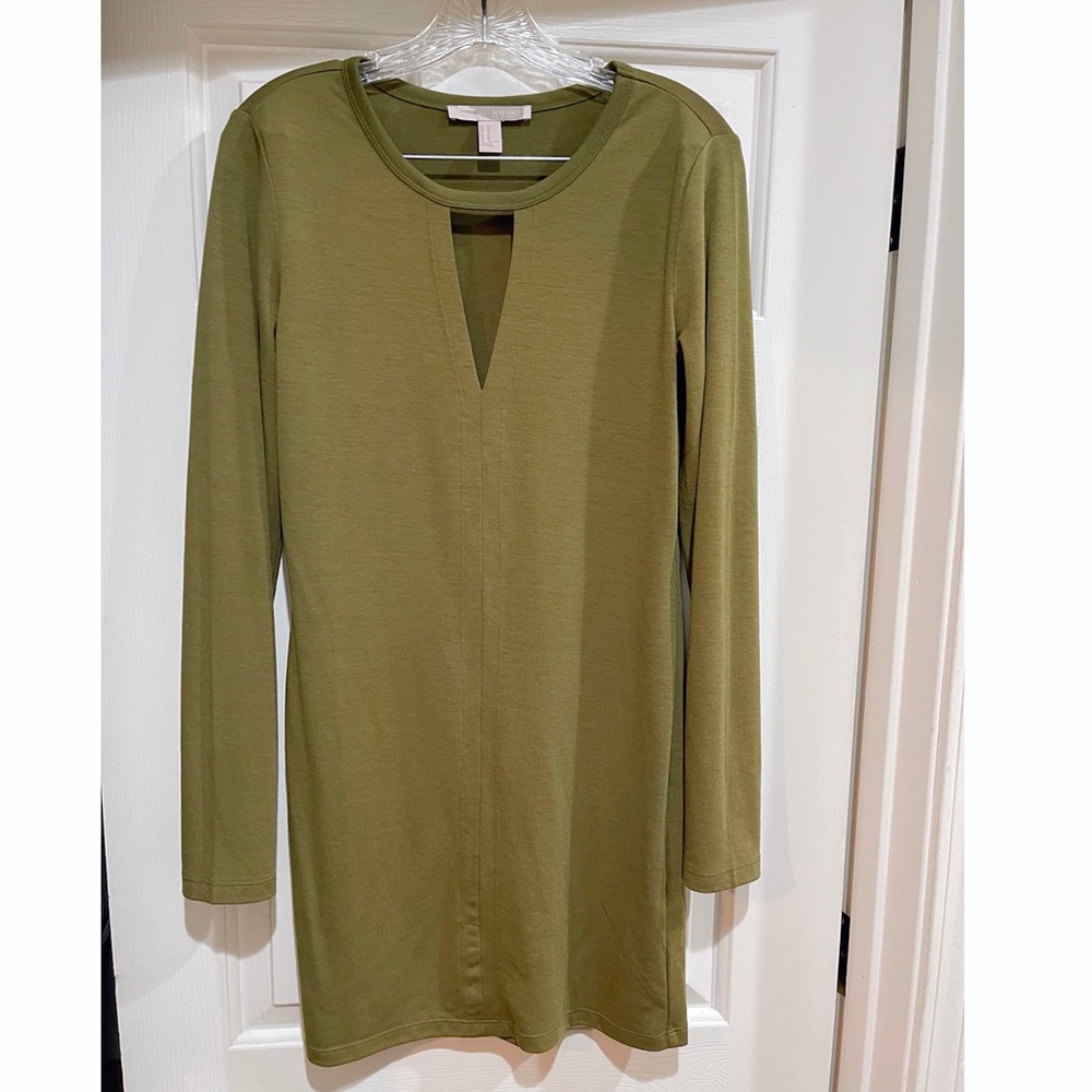 Forever 21 green long sleeve mini dress